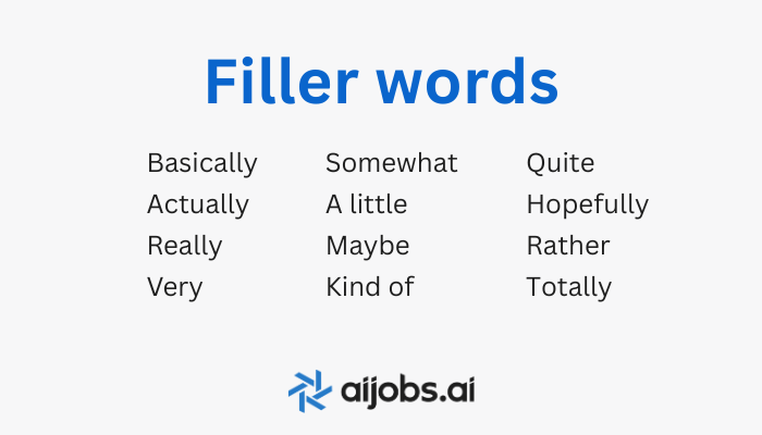 filler words to avoid adding to your about me section